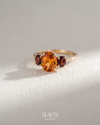SLAETS Jewellery One-of-a-kind Multicolor Trilogy Ring with Orange Mandarine Garnet and Red Garnets, 18Kt Rosegold (watches)